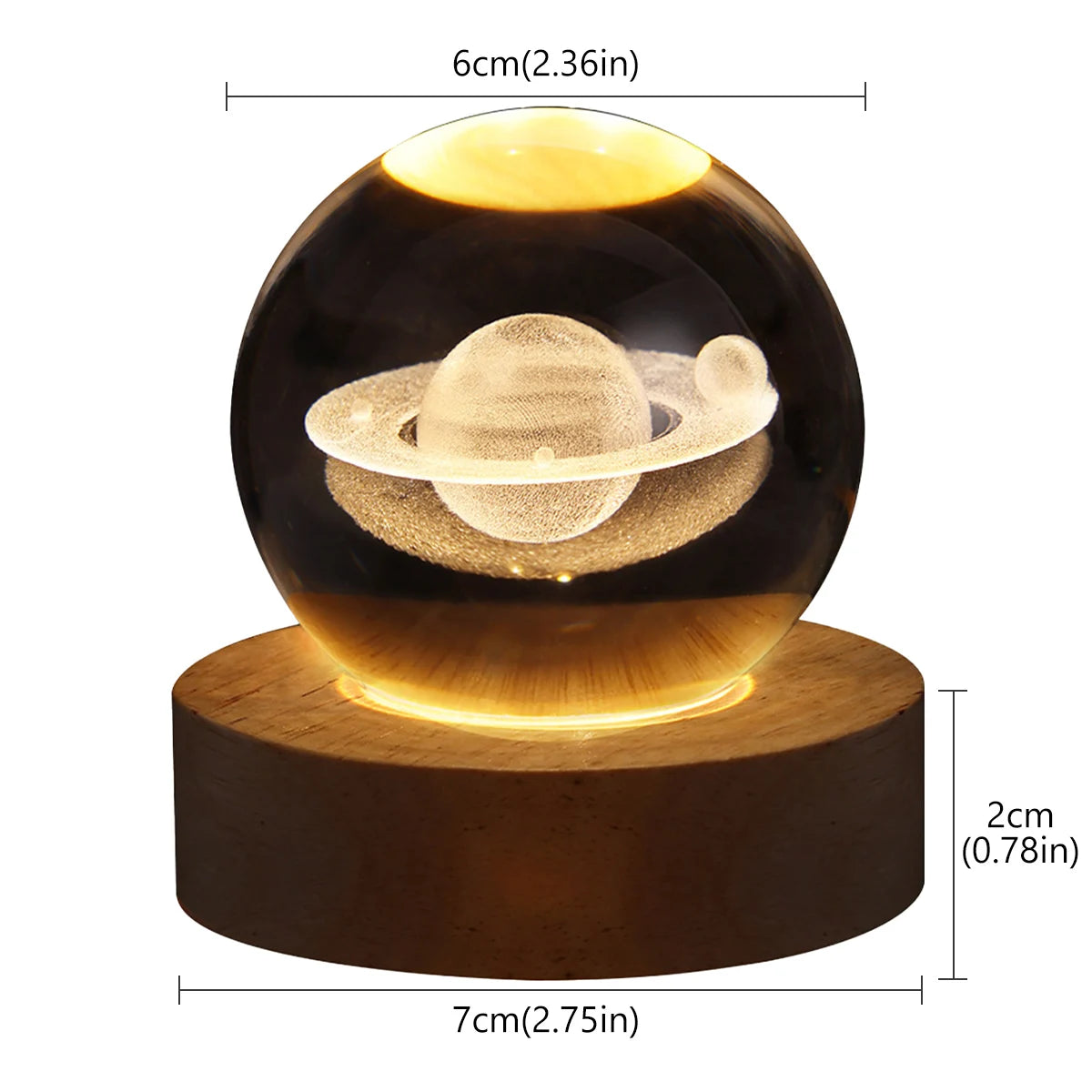 Glowing Planetary Galaxy Crystal Ball Night Light - Perfect Creative Decor Gift for Home and Bedroom