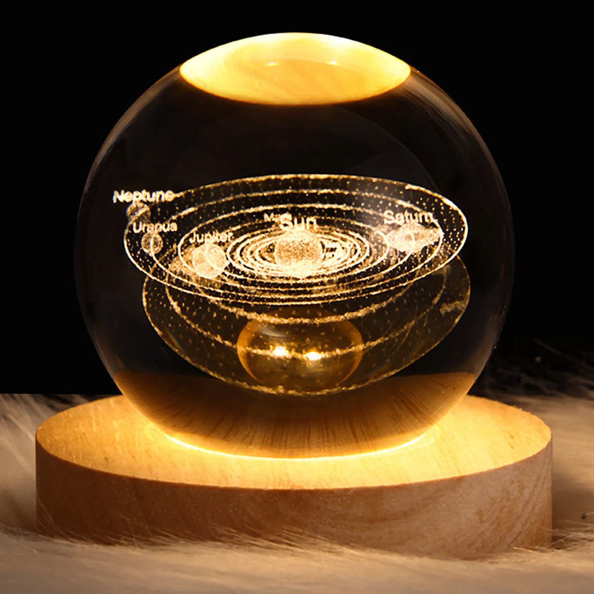 Glowing Planetary Galaxy Crystal Ball Night Light - Perfect Creative Decor Gift for Home and Bedroom