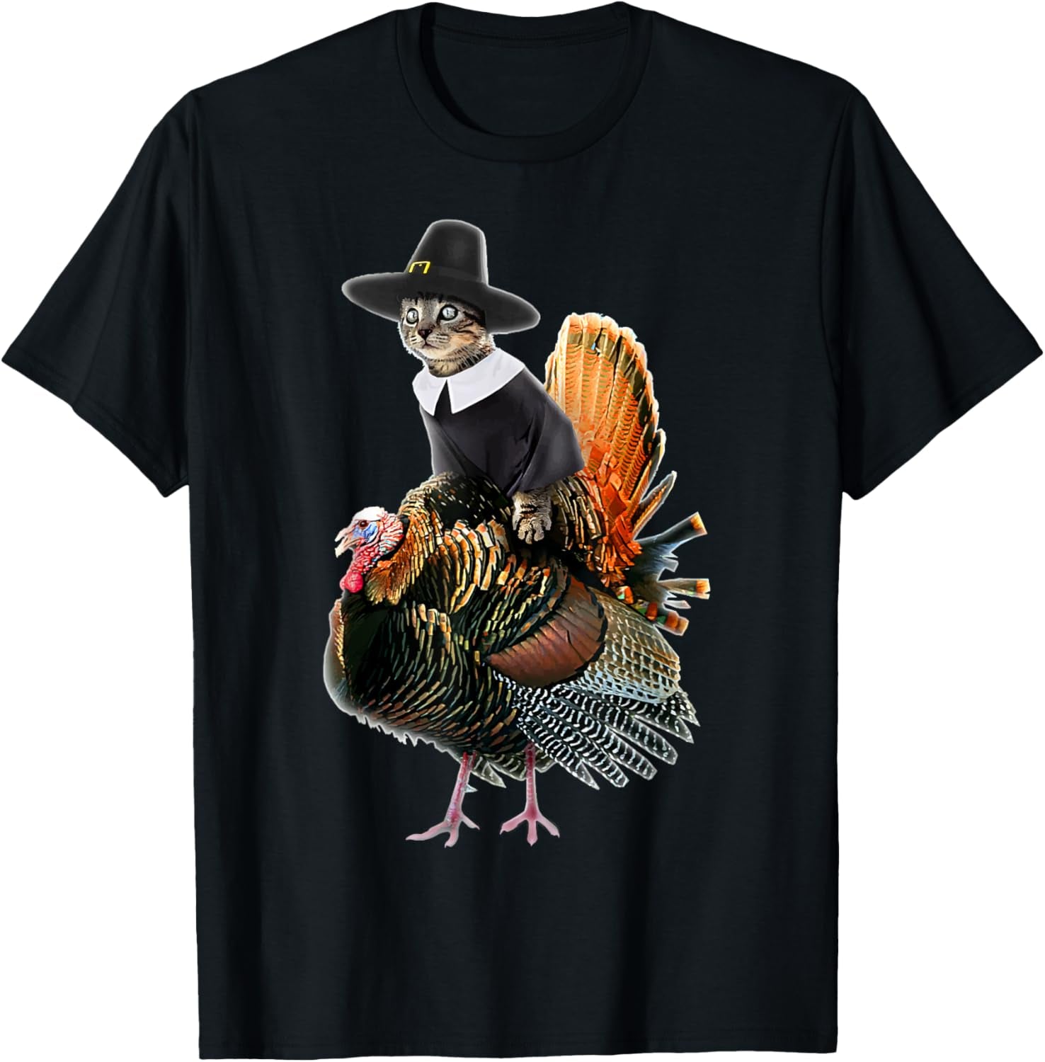 Thanksgiving Cat Pilgrim Costume Thanksgiving Turkey Gift T-Shirt