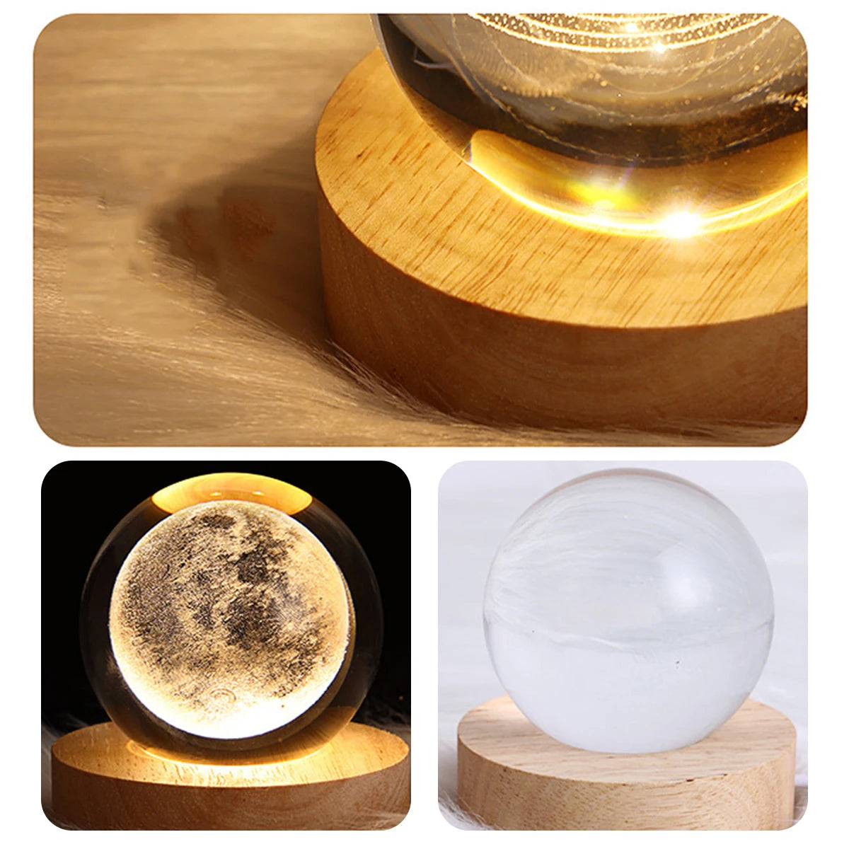 Glowing Planetary Galaxy Crystal Ball Night Light - Perfect Creative Decor Gift for Home and Bedroom