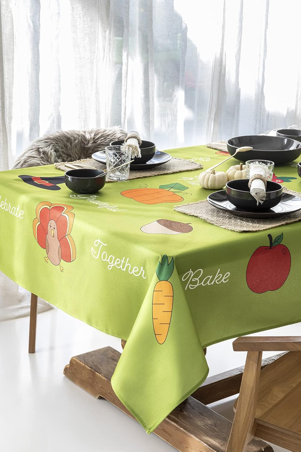 Thanksgiving Tablecloth (59" X 86", Thanksgiving)