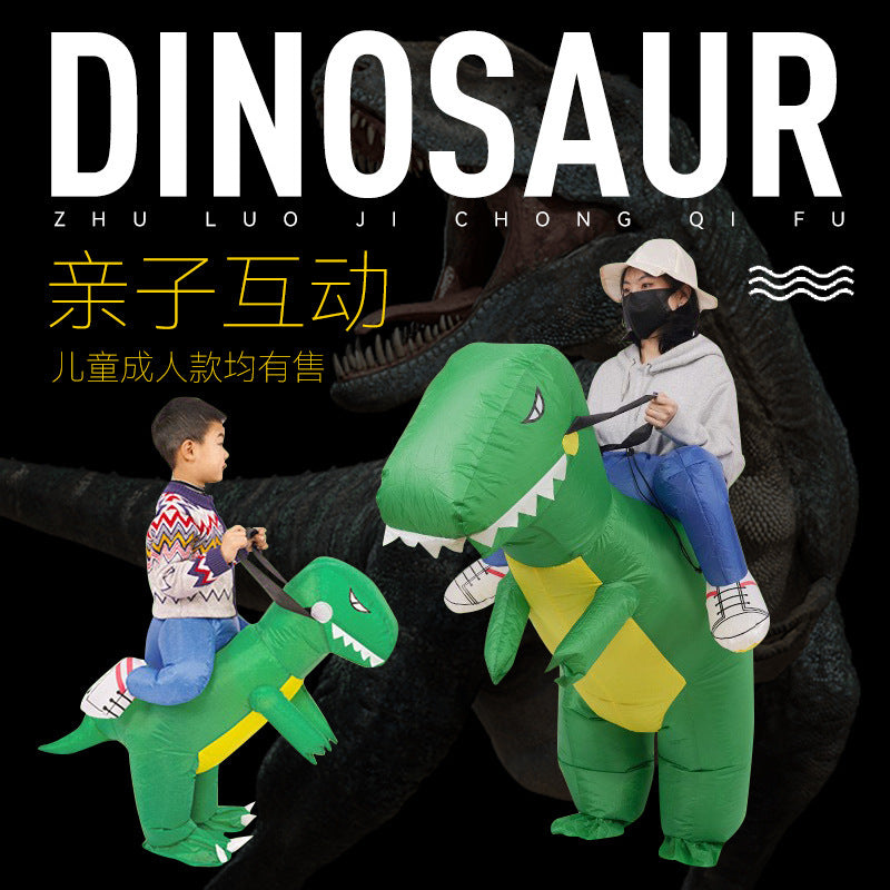 Children's dinosaur inflatable costume Children adult Halloween costume dinosaur mount cartoon funny show costume