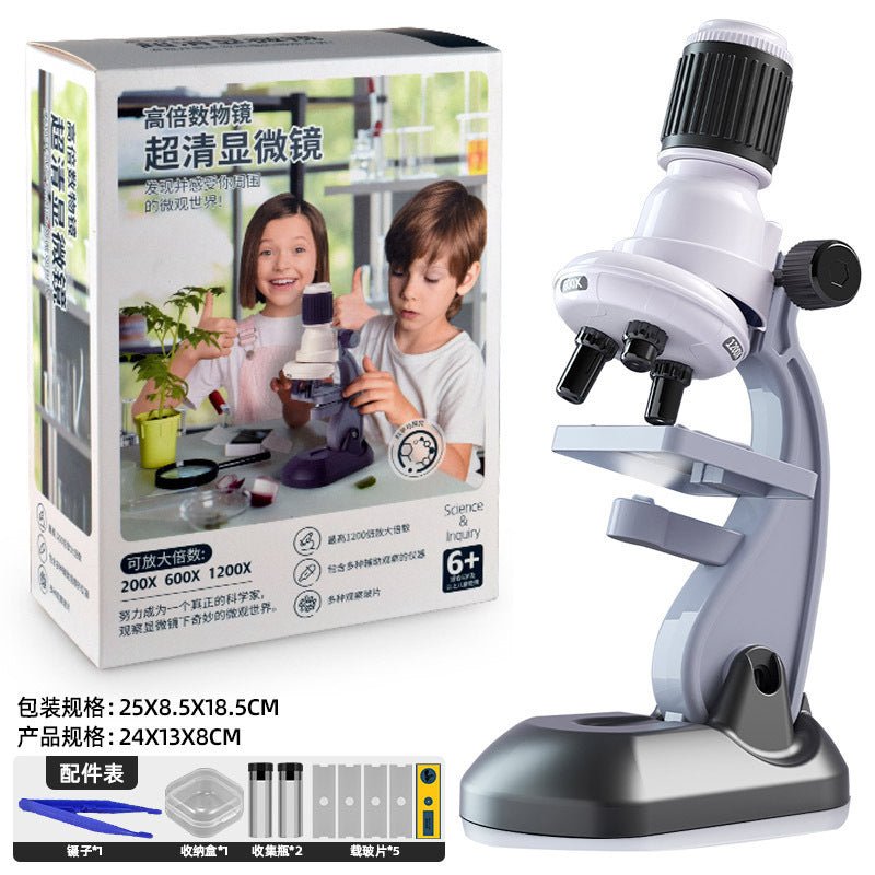 Kids Mini Pocket Microscope Kit 60-120x Lab Handheld Microscope