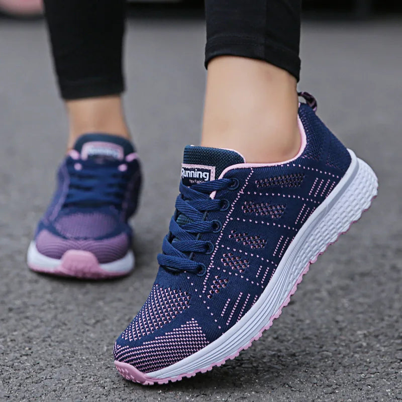 Women Casual Shoes Fashion Breathable Walking Mesh Flat Shoes Sneakers Women 2024 Gym Vulcanized Shoes White Female Footwear