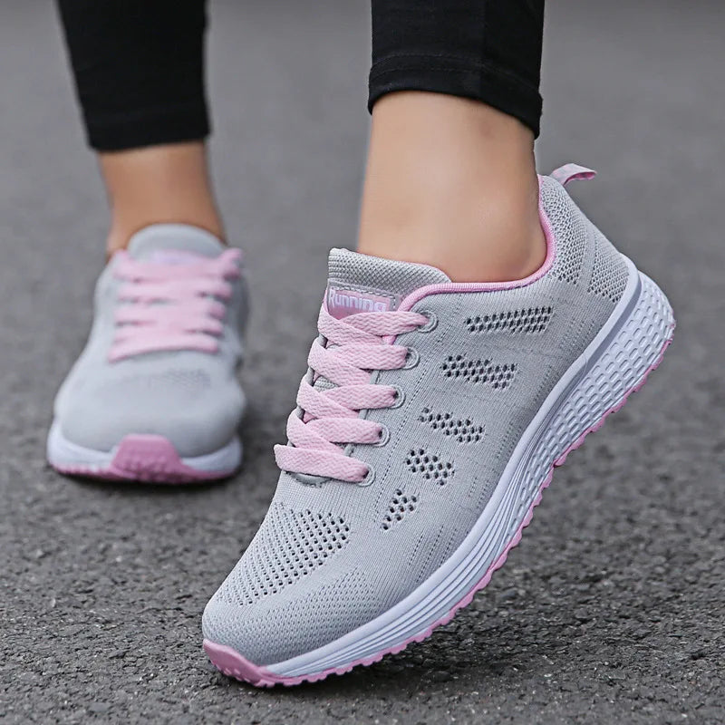 Women Casual Shoes Fashion Breathable Walking Mesh Flat Shoes Sneakers Women 2024 Gym Vulcanized Shoes White Female Footwear