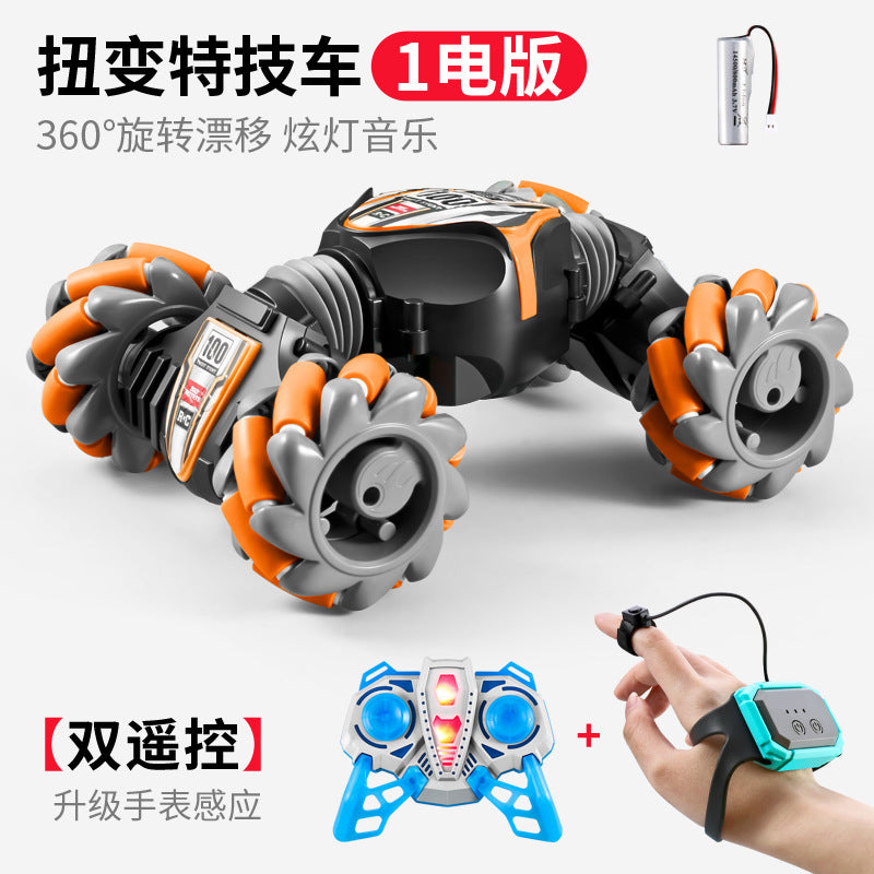 Remote control gesture sensing twist car light music horizontal spray stunt deformation off-road climbing drift car