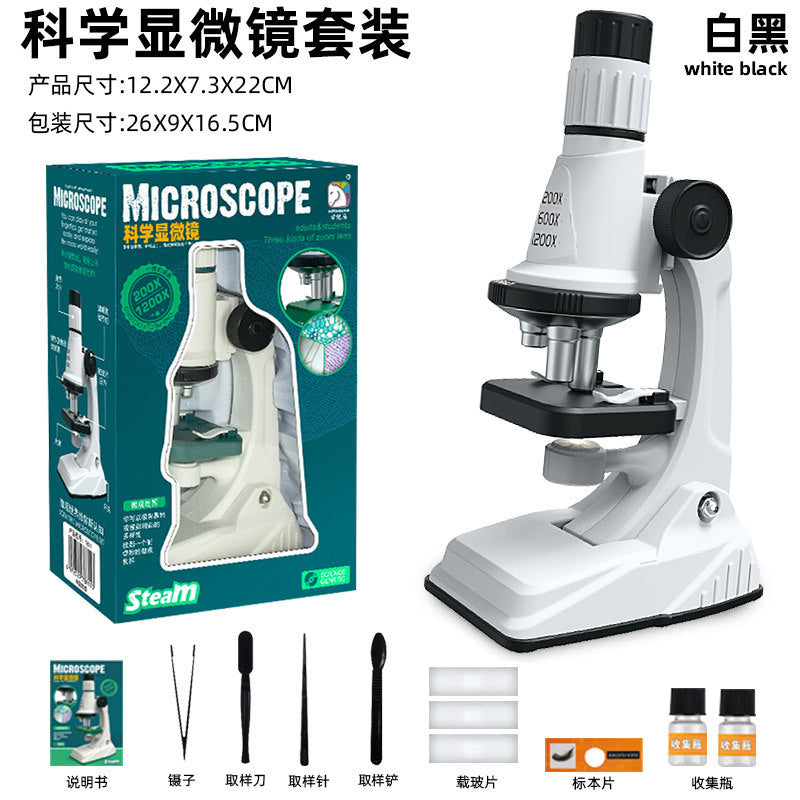 Kids Mini Pocket Microscope Kit 60-120x Lab Handheld Microscope