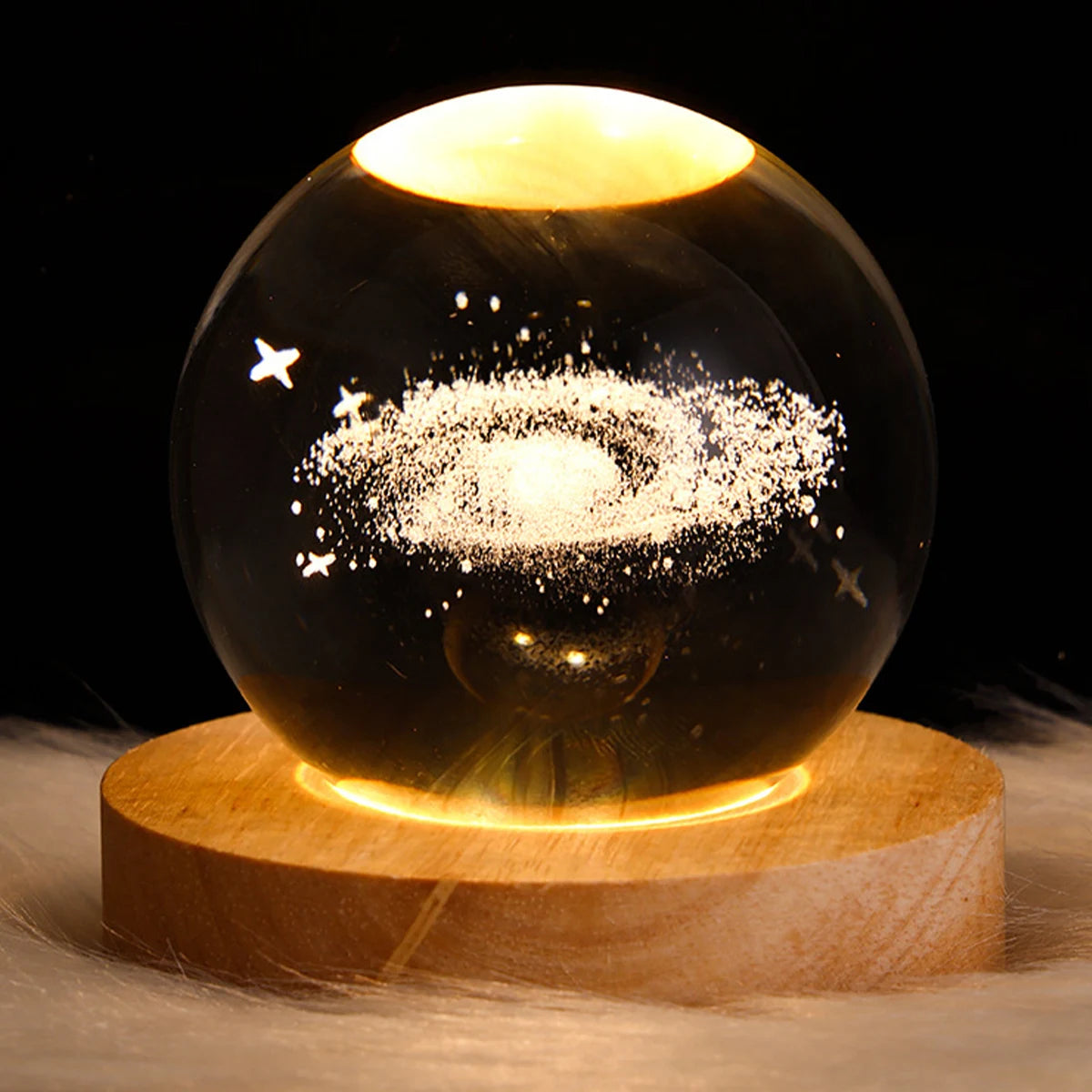 Glowing Planetary Galaxy Crystal Ball Night Light - Perfect Creative Decor Gift for Home and Bedroom